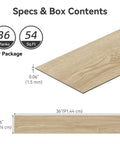Self Adhesive Luxury Vinyl Floor Tiles 6x36 Inch Planks With Deep Wood Grain 36 Pack Covering 54 Sq Ft Waterproof DIY Flooring