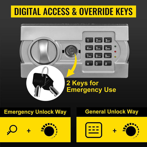 Depository Safe 1.7 Cubic Feet Carbon Steel With Electronic Code Lock, Deposit Slot, And Two Emergency Keys, heavy duty security safe lock detail