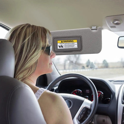 Driver using Honda Sun Visor Pair For 2008-2017 Accord Driver And Passenger Side Replacement With Vanity Light Gray Illuminated