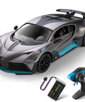 Bugatti Divo 1 To 12 Scale Remote Control Car Licensed Two Point Four Gigahertz RC Model With accessories visible