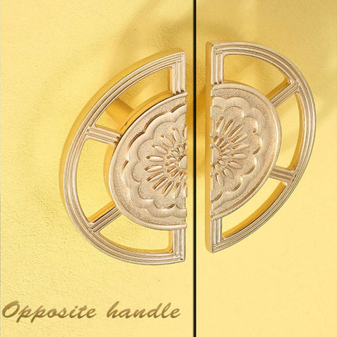 Two Pack Brushed Gold Zinc Alloy Cabinet Pulls Semi Circular Dresser Pulls For Drawers Cabinets And Doors 64mm Hole Center