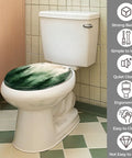 Toilet Seat Round Resin for Bathroom featuring forest design, fits standard toilet dimensions, easy to install and clean.