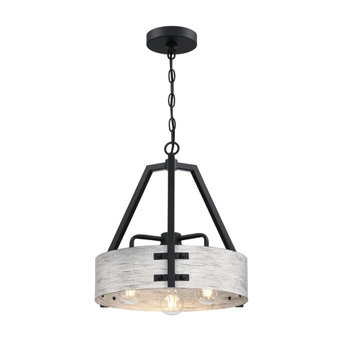 Dope Craftsman Style Three Light Indoor Chandelier In Matte Black And Antique Ash Finish for dining rooms and foyers