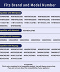 Image of compatibility chart for Straight Shot Upgrade Hella Tough Washer Upper Agitator Replaces W10836692 for various models.