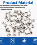 260Pcs M3 M4 M5 T Slot Nuts and Button Head Screws Kit for 2020 Aluminum Extrusion Profile Nickel Plated Carbon Steel Hammer Head Fasteners Easy Install Heavy Duty DIY Hardware displayed on surface.