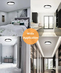 Wide applications of 2 Pack LED Flush Mount Ceiling Light Fixtures 9 Inch Black Modern Slick Low Profile Flat Surface Mount 18W 5000K Daylight Energy Saving Ceiling Lights For Bedroom Kitchen Hallway Laundry Stairwell Basement in various rooms