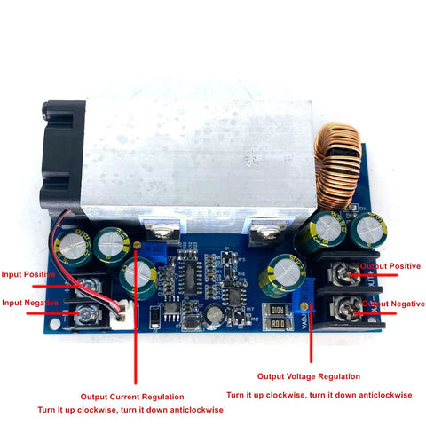 600W 25A Step Down Adjustable Power Module DC To DC Buck Converter With CC CV Regulation From 12V To 75V Input To 2.5V To 60V Output