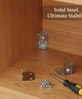 L Shaped Steel Corner Brackets For Cabinets Chairs And Shelves 10 Pack With Screws in wooden cabinet corner with screwdriver