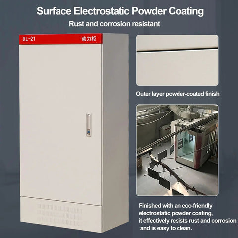 Heavy Duty Beefy Cold Rolled Steel Floor Standing Electrical Enclosure Lockable Outdoor Cabinet IP30 Weatherproof and Dustproof Electrical Box for Industrial, Commercial, or Home Use, powder-coated