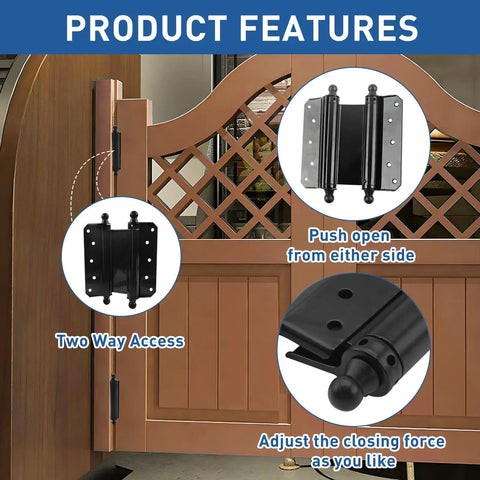 Six Inch Double Action Self Closing Swing Door Hinges Two Way Opening For Cafe Kitchen And Bar Doors Includes Pins And Screws Four Pack