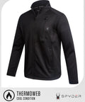 Mens Fleece Jacket With Polar Fleece And Suede Texture Two Way Stretch Lightweight Zip Up Athletic Coat UPF 30 Plus Black Raven