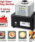 Beast Mode 1600 Celsius Gold Melting Furnace With 5kW Digital Display demonstrating melt stages and 1600°C capacity