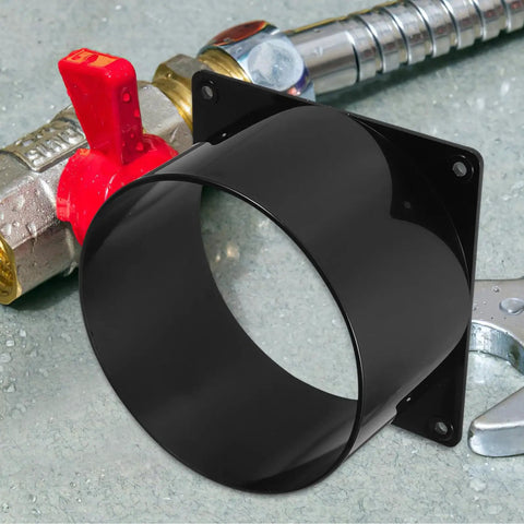 Heavy Duty Abs Rectangular Duct Connector Flange Base Air Vent Fitting Adapter For Hvac And Dust Collection Hose System on gray surface.