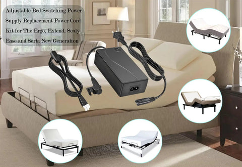 Image of Adjustable Bed Power Supply Adapter Replacement Cord Kit for Ergo Extend Sealy Ease Serta New Gen Electric Beds