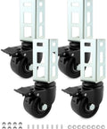 3 Inch PU Caster Wheels For 2x2 Boltless Shelving Racks Four Pack Heavy Duty Mobility Set With 1500 Lb Total Load Easy Slide