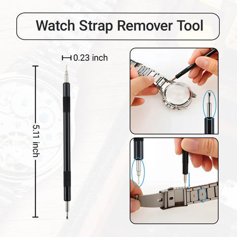 Watch Link Removal Kit 19 In 1 For Strap Length Adjustment At Home Diy Gear With Removal Tool Hammer Cleaning Cloth Spare Needle
