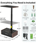 Indoor Hydroponics Growing System With 20 Pods And 12 Support Sticks 30W LED Grow Light components and measurements guide.