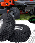 Front Tire And Wheel For 15x6.00-6 Lawn Mower Fits Riding Mowers From Craftsman Husqvarna And Deere, 2-pack shown