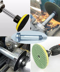 Electric Drill To Angle Grinder Adapter Kit With 6mm And 10mm Variable Shaft Mandrel Including 2 Wrenches Flange Nuts Extension Rod Polishing Pad