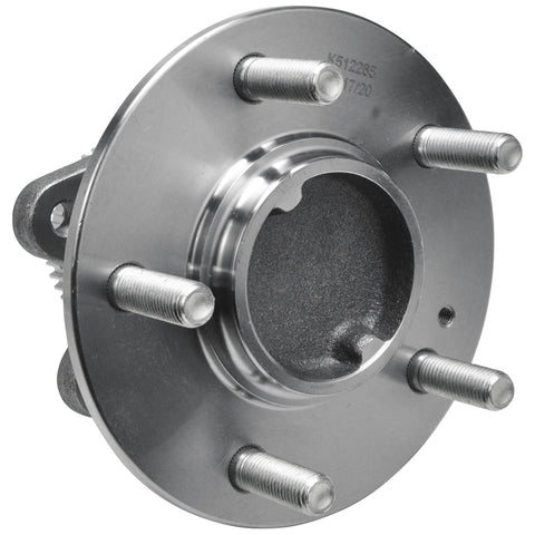 Front view of Pair Rear Wheel Hub And Bearing Assembly For Hyundai Sonata 2006 2009 And Kia Optima 2006 2010 5 Lug 4 Bolt Flange ABS Tone Ring
