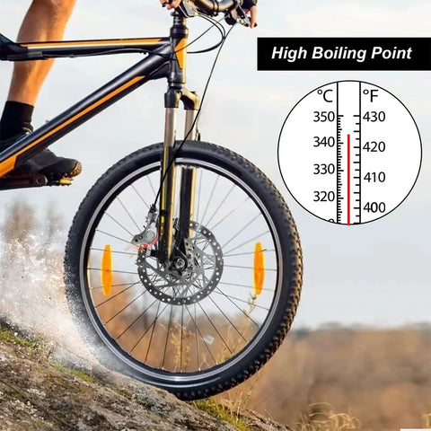 Mountain bike with Two Bottle Pack Mineral Oil Brake Fluid for Shimano Tektro TRP Hydraulic Disc Brakes, high boiling point