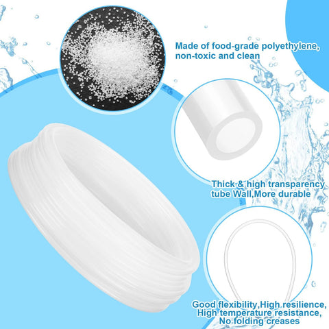 Coiled 100 feet white translucent polyethylene tubing for water and beverage systems one quarter inch outside diameter 0.170 inch inside diameter 0.040 inch wall food grade hose for homebrew brewing pumps and aquaculture.
