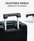 Lightweight 20 Inch Carry On Luggage With Wheels Airline Approved Hard Shell Case TSA Lock showing adjustable handle