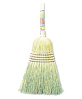 Reliable Workhorse Warehouse Brooms Crafted With Heavy Duty Corn Fiber Bristles For Ridiculously Fast Dust Removal Along With A Balanced Fifty Six Inch Overall Length To Keep Any Commercial Floor Looking Crisp Without Breaking A Sweat Daily, featuring a light-colored corn bristle head.