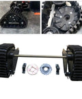 23.6 Inch Rear Axle Track Kit For Snowmobile ATV And Sand Beach Runs Gasoline Motor Replacement Easy Install All Terrain Traction Upgrade For Winter Snow And Mud US Stock displayed in multiple angles including close-up of track assembly and components