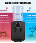 Hot And Cold Water Dispenser For Countertop 1.2 To 5 Gallon Capacity Top Loading Water Cooler in black with hot and cold functions