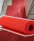 Cuttable Rubber Insulating Mat For Electrical Safety On Substations And Factories With Anti Slip Stripes, 16 Feet Long By 3.2 Feet Wide By 0.1 Inch Thick, Offers Thickness Options From 6 KV To 35 KV For Real Shop Floor Safety with rolled edge