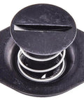 Top view of Trusted Pro Shop Quarter Turn Fasteners 7/16 Inch Shank Diameter matte black cam lever with slotted drive.
