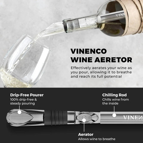 Wine Chiller Set With Chill Rods Foil Cutter Stopper Ebook And Drip Free Pourer Premium 7in1 Stainless Bottle in use