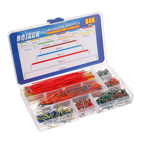 Ultimate DIY Breadboard Jumper Wires Kit, 840 Pcs With 14 Lengths From 2mm To 17mm, Solderless Flexible Cables In Random Colors
