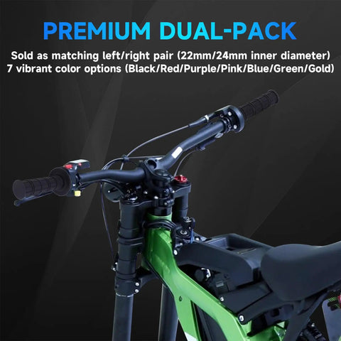 Universal Rubber Dirt Bike Handlebar Grips Seven Eighths Inch For Sur Ron LBX Talaria Sting MX3 MX4 MX5 Talaria X3 XXX E Ride Pro SR S SS Ventus One Fits Two Point Zero Three Point Zero Electric Dirt Bikes
