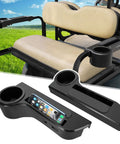 Golf Cart Armrest With Cup Holder And Rear Seat Rests For EZGO Club Car Yamaha And Most Golf Carts, 3rd Gen Upgrade black pair