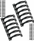 12 Pack Dope Black 4 Inch Bow Gate Pull Handles for Doors and Cabinets Vintage Screen Door Pulls Curved Cupboard Handles