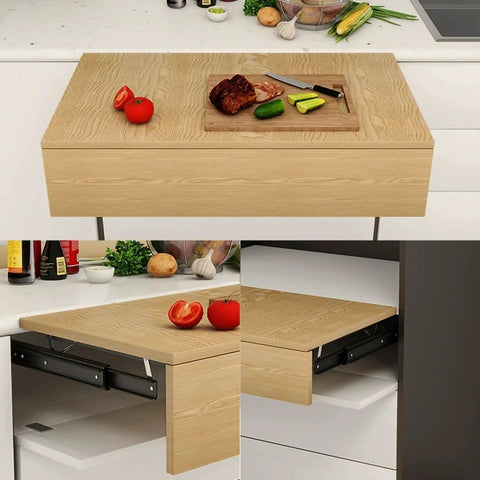 Heavy Duty Hidden Drawer Slides With Smooth As Butter Glide Versatile 16 Inch Furniture Guides For Kitchen Cabinets Desks And Workbenches Built Tough for a hidden kitchen work surface.