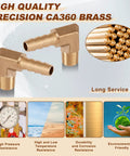 5 Pack 1/4 Inch Barb To 1/8 Inch NPT Male 90 Degree Brass Hose Barb Fittings For Tight Seal And High Pressure Up To 300 PSI, Durable Brass Tubing Fittings For Hoses, Air Lines, And Fluid Plumbing Projects, brass elbow fittings