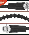Close-up of Front Brake Hydraulic Hose for Dodge Grand Caravan 2008 Through 2012 and 2018 Through 2020, OE style details