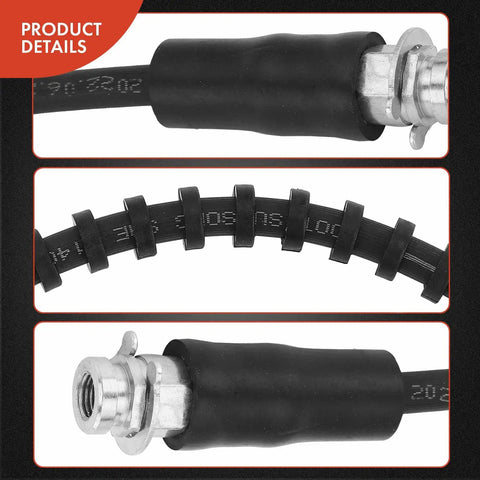 Close-up of Front Brake Hydraulic Hose for Dodge Grand Caravan 2008 Through 2012 and 2018 Through 2020, OE style details