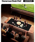 Leather Office Desk Pad Protector, large non slip PU leather mouse pad and writing desk blotter on coffee table with snacks.