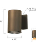 Brown Cylinder Outdoor Wall Mount Light Fixture With E26 Socket Dope BR30 Bulb Not Included 7 Inch Depth And 7 Inch Height 4.75 Inch Wide Lantern