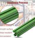 Close-up of green anodized Beefy Ten Pack 1220mm T Slot 2020 Aluminum Extrusion for 3D printer CNC DIY, showing smoothing details.