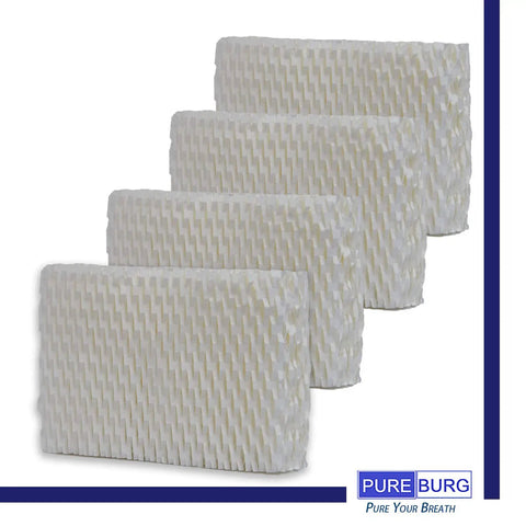 Four Pack Wick Filter Set For Relion WF813 Humidifier Compatible With RCM832 RCM832N DH832 shown with textured surface
