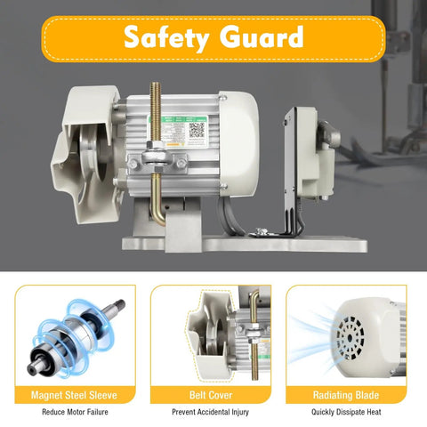 Pro Grade Brushless Sewing Machine Servo Motor With Independent Split Motor and Controller for Industrial Sewing, side view