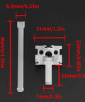 No Sweat Vertical Blinds Repair Kit featuring white plastic carrier brackets with measurements for quick installation.