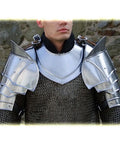 Beefy Steel Warrior Pauldron Set Medieval Shoulder Armor With Adjustable Leather Straps Two Pauldrons Included 18 Gauge Steel
