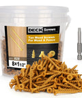 Deck Screws No 8 One And A Half Inch T25 Torx Drive Flat Head Wood Screws Tan 5 lb Bulk Pack with Free T25 Bit