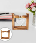 Dope Wooden Frame Hydroponic Vase With Vintage Bulb Propagation Station For Desktop Plants And Home Office Decor